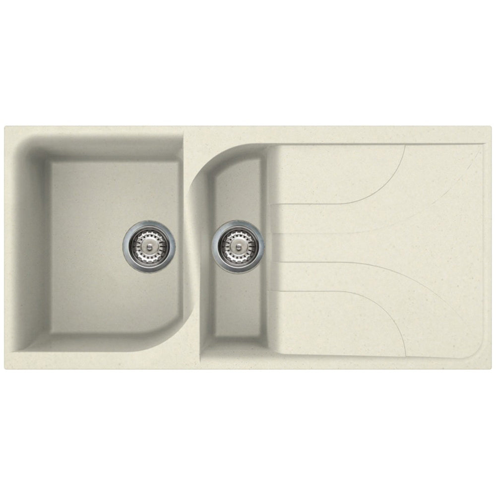 Reginox Ego 475 1.5 Bowl Granite Cream Kitchen Sink & Waste