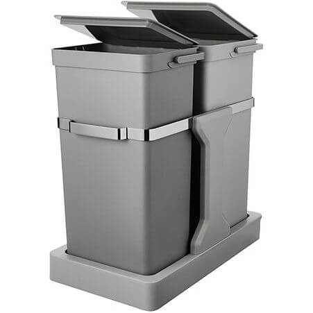 EKO Deco Duo Pull Out Recycling Bin 20L+15L