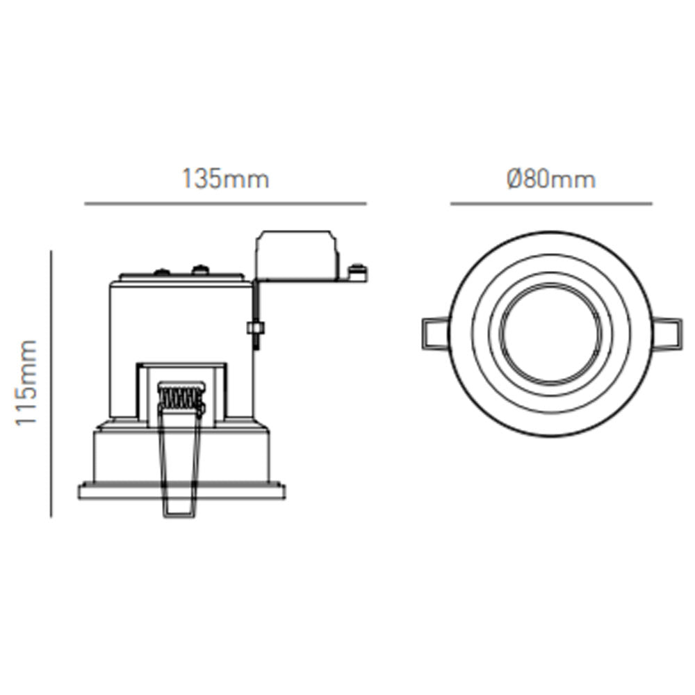 Electralite White Yate Fixed Fire Rated Downlight - ELA-27465-WHT