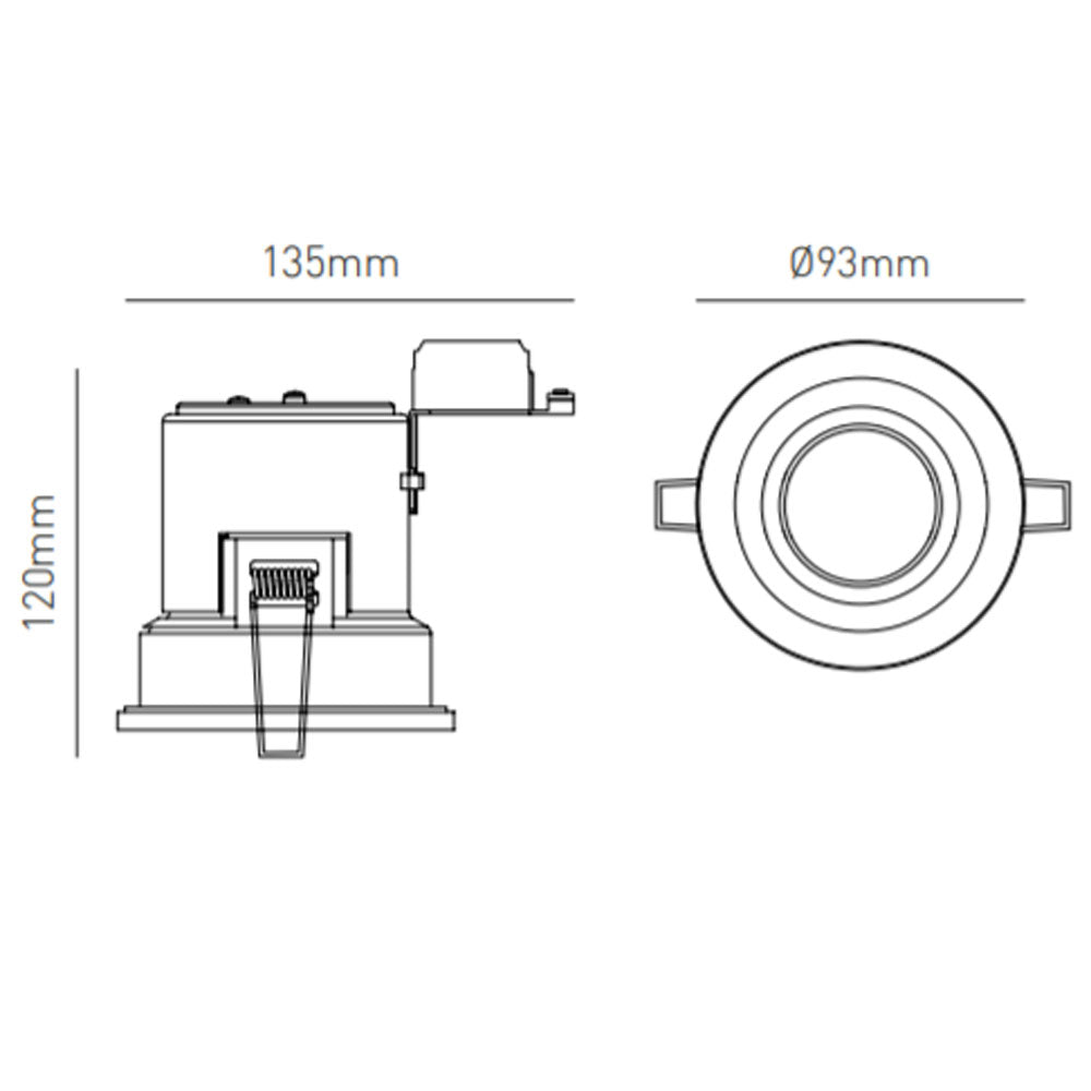 Electralite Matt Black Yate Fixed Fire Adjustable Downlight - ELA-27466-MBLK