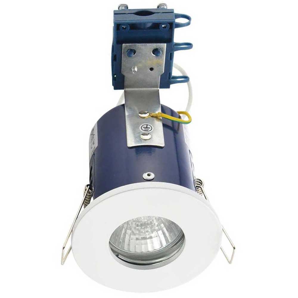 Electralite White Yate Fixed Fire Rated Showerlight - ELA-27467-WHT