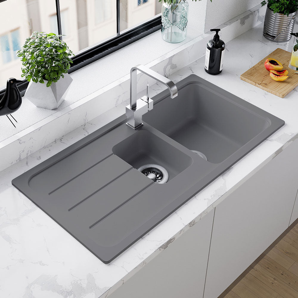 Astini Elmo 150 1.5 Bowl Granite Reversible Kitchen Sink & Waste