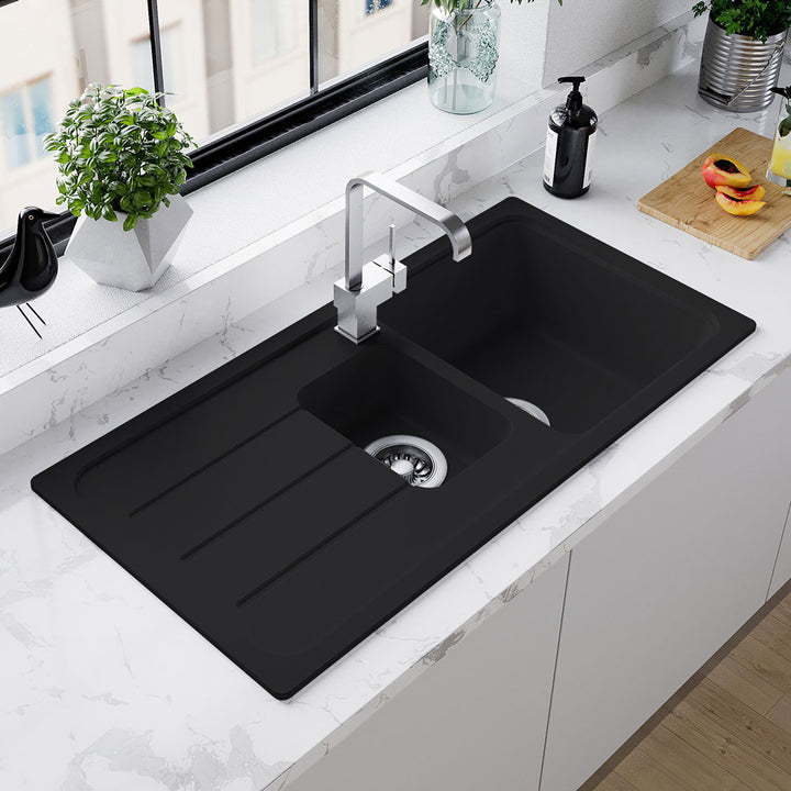 Astini Elmo 150 1.5 Bowl Granite Reversible Kitchen Sink & Waste