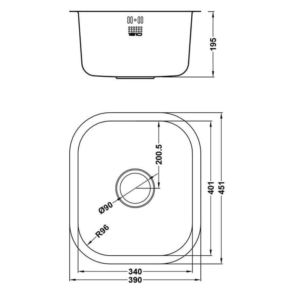 The 1810 Company Etrouno 1.0 Bowl Stainless Steel Undermount Kitchen Sink & Waste
