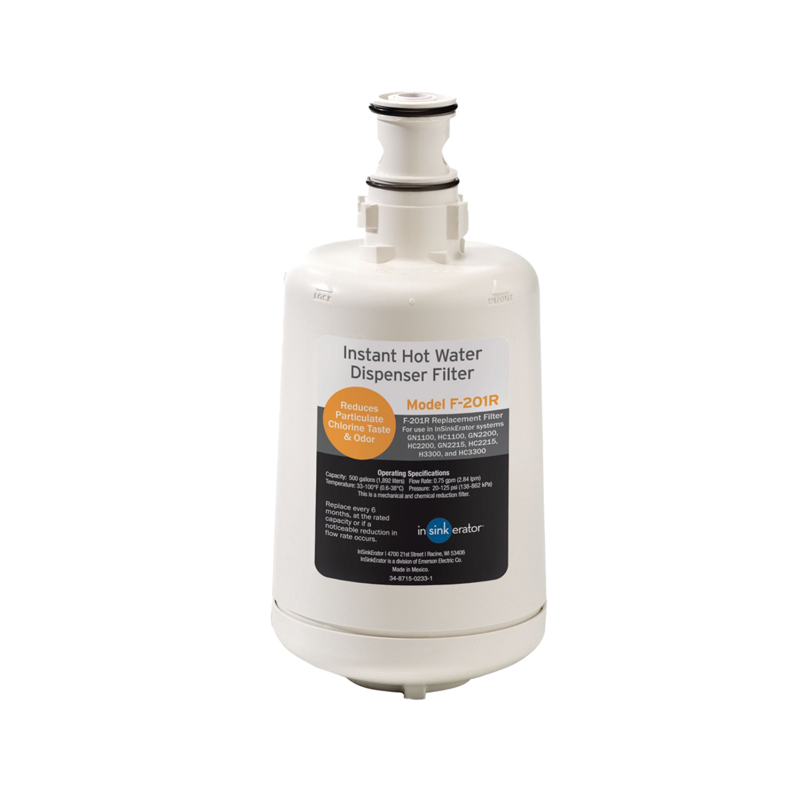 Insinkerator 750W Replacement Steaming Hot Water Tank & F201R Water Filter