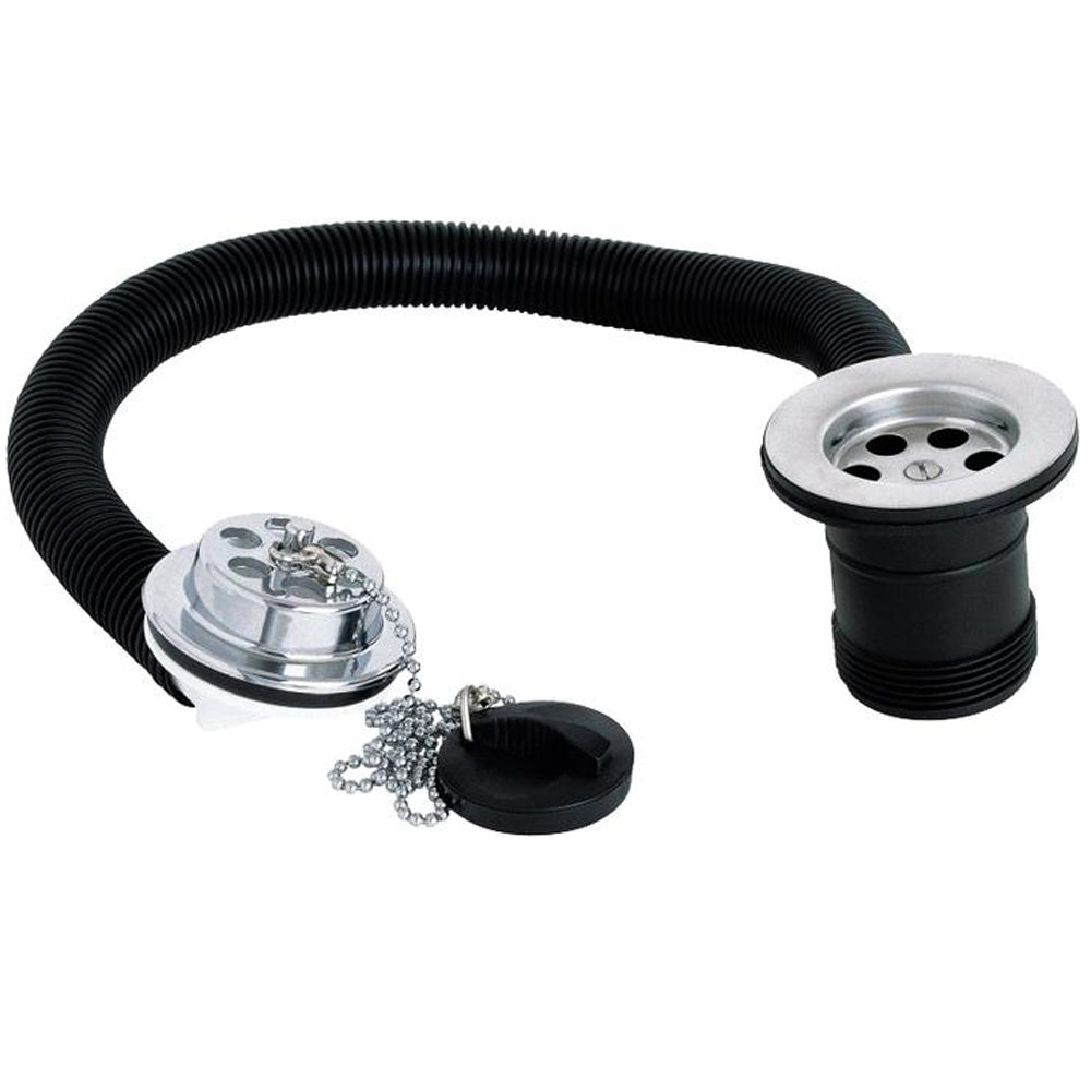 Deva 1.5'' Plastic Body Bath Poly Plug Waste With Chain & Overflow FOV414