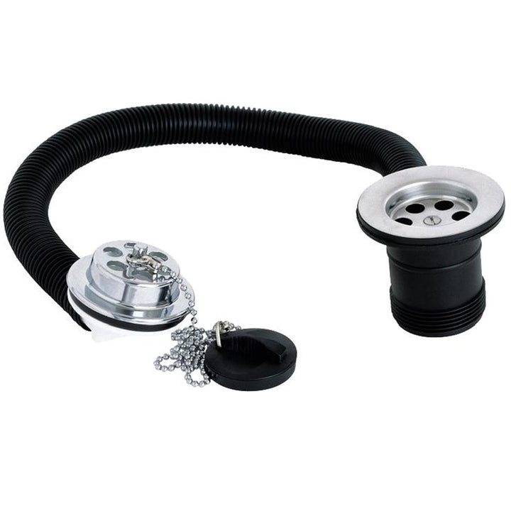 Deva 1.5'' Plastic Body Bath Poly Plug Waste With Chain & Overflow FOV414