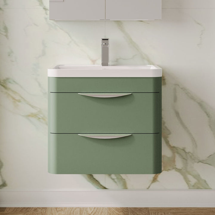 Nuie Parade Wall Hung Cabinet & Basin Bathroom Vanity Unit