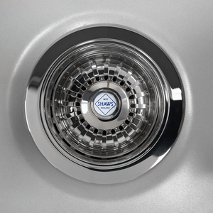 Shaws 90mm Basket Strainer Waste with Ceramic Shaws Logo and Overflow Plate