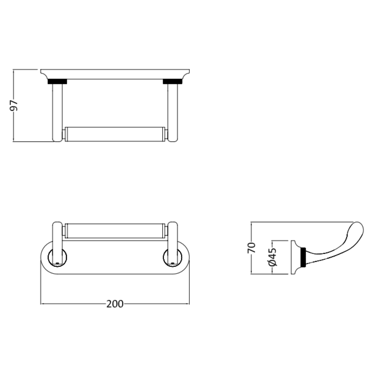 Burlington Guild Wall Mounted Toilet Roll Holder