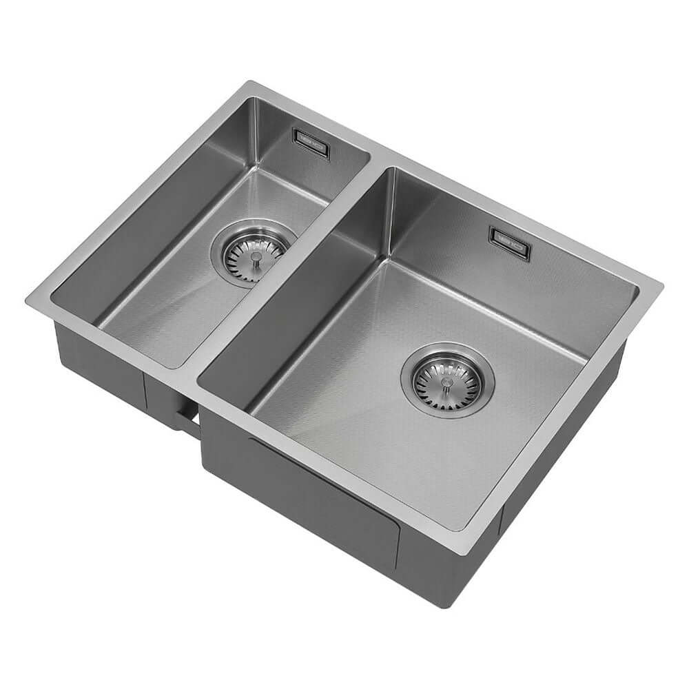 The 1810 Company Hex 1.5 Bowl Gun Metal Reversible Undermount Kitchen Sink & Waste