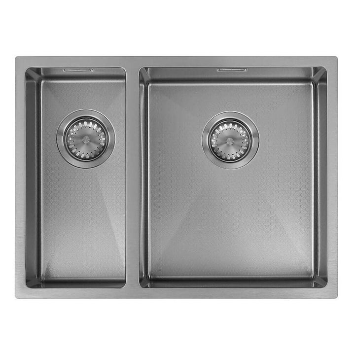 The 1810 Company Hex 1.5 Bowl Gun Metal Reversible Undermount Kitchen Sink & Waste