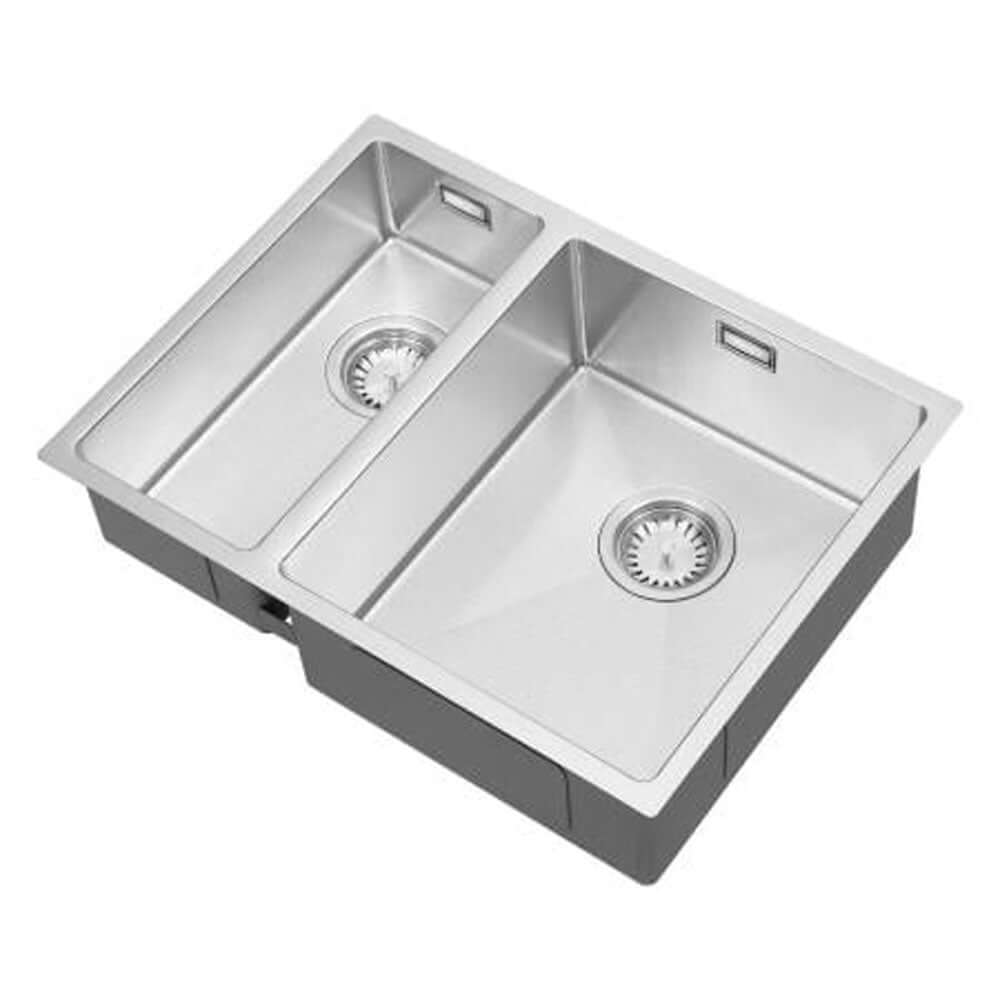 The 1810 Company Hex 1.5 Bowl Stainless Steel Reversible Undermount Kitchen Sink & Waste