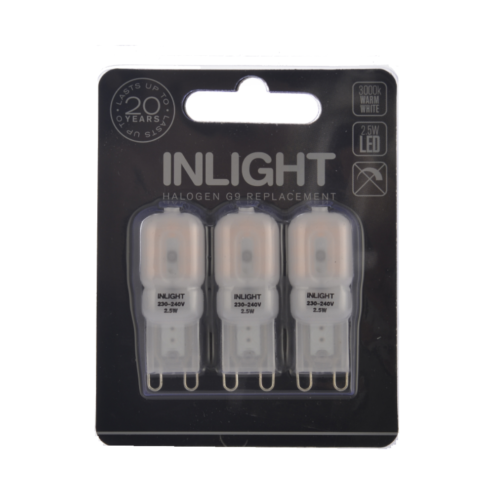 Inlight White G9 LED Capsule 3000k 3pk Frost - INL-28575
