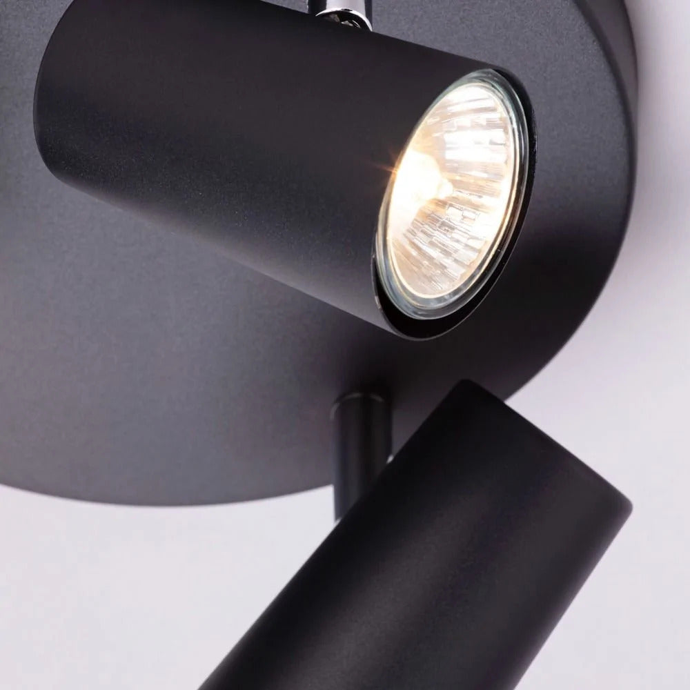 Inlight Harvey Black IP20 3 Round Plate Spotlight - INL-31776-BLK