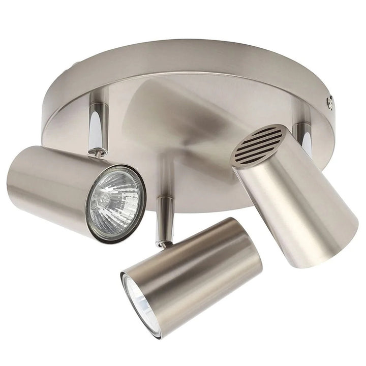 Inlight Harvey Satin Nickel IP20 3 Round Plate Spotlight - INL-31776-SNIC