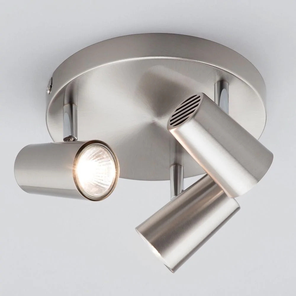 Inlight Harvey Satin Nickel IP20 3 Round Plate Spotlight - INL-31776-SNIC