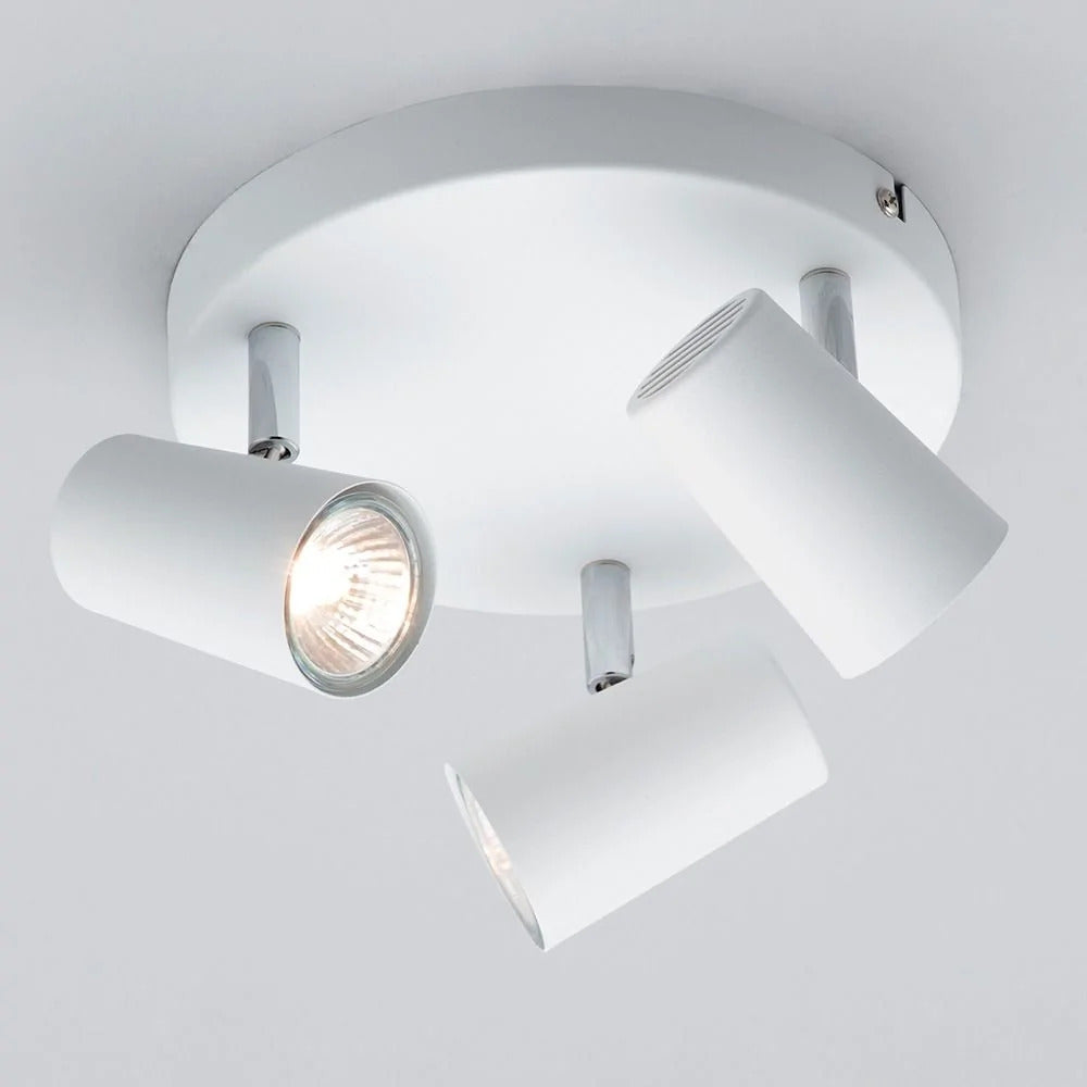 Inlight Harvey White IP20 3 Round Plate Spotlight - INL-31776-WHT