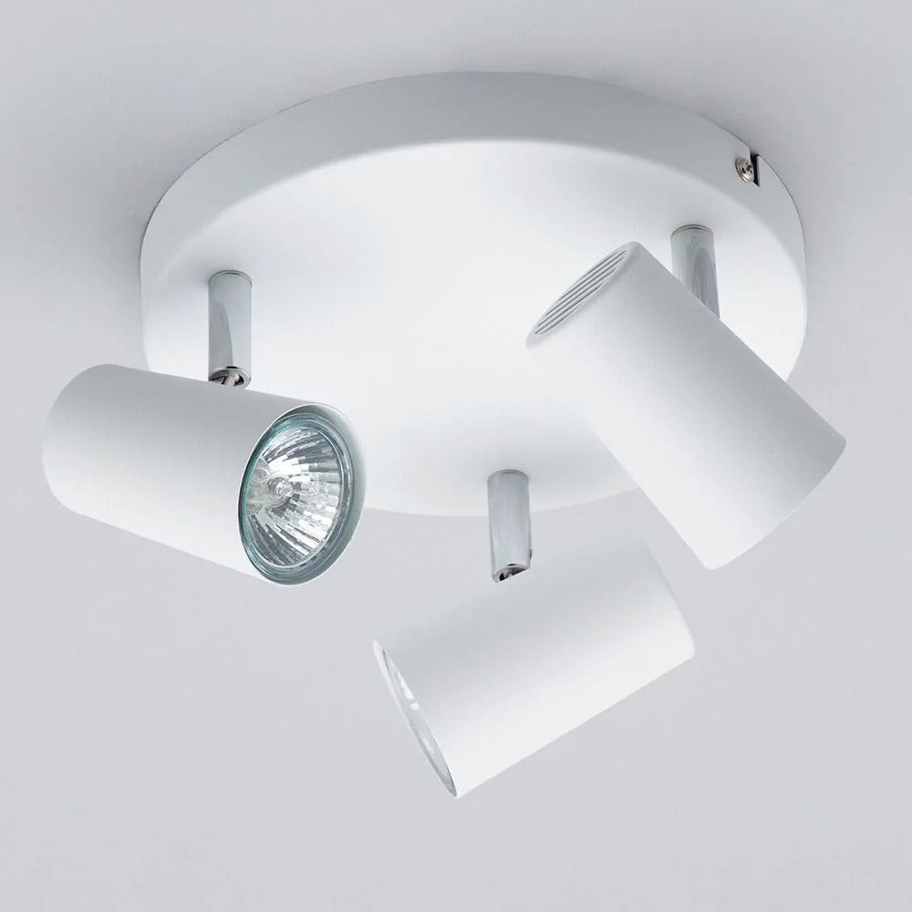 Inlight Harvey White IP20 3 Round Plate Spotlight - INL-31776-WHT
