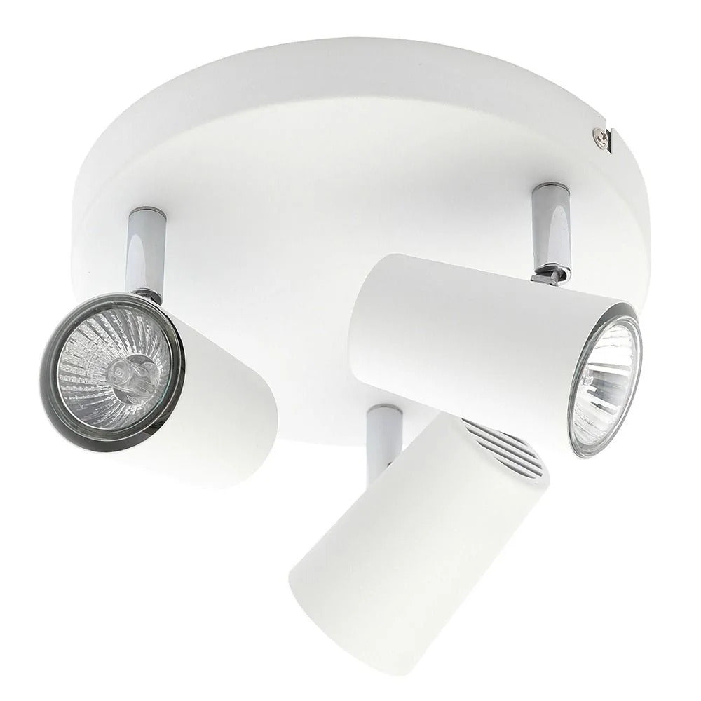 Inlight Harvey White IP20 3 Round Plate Spotlight - INL-31776-WHT