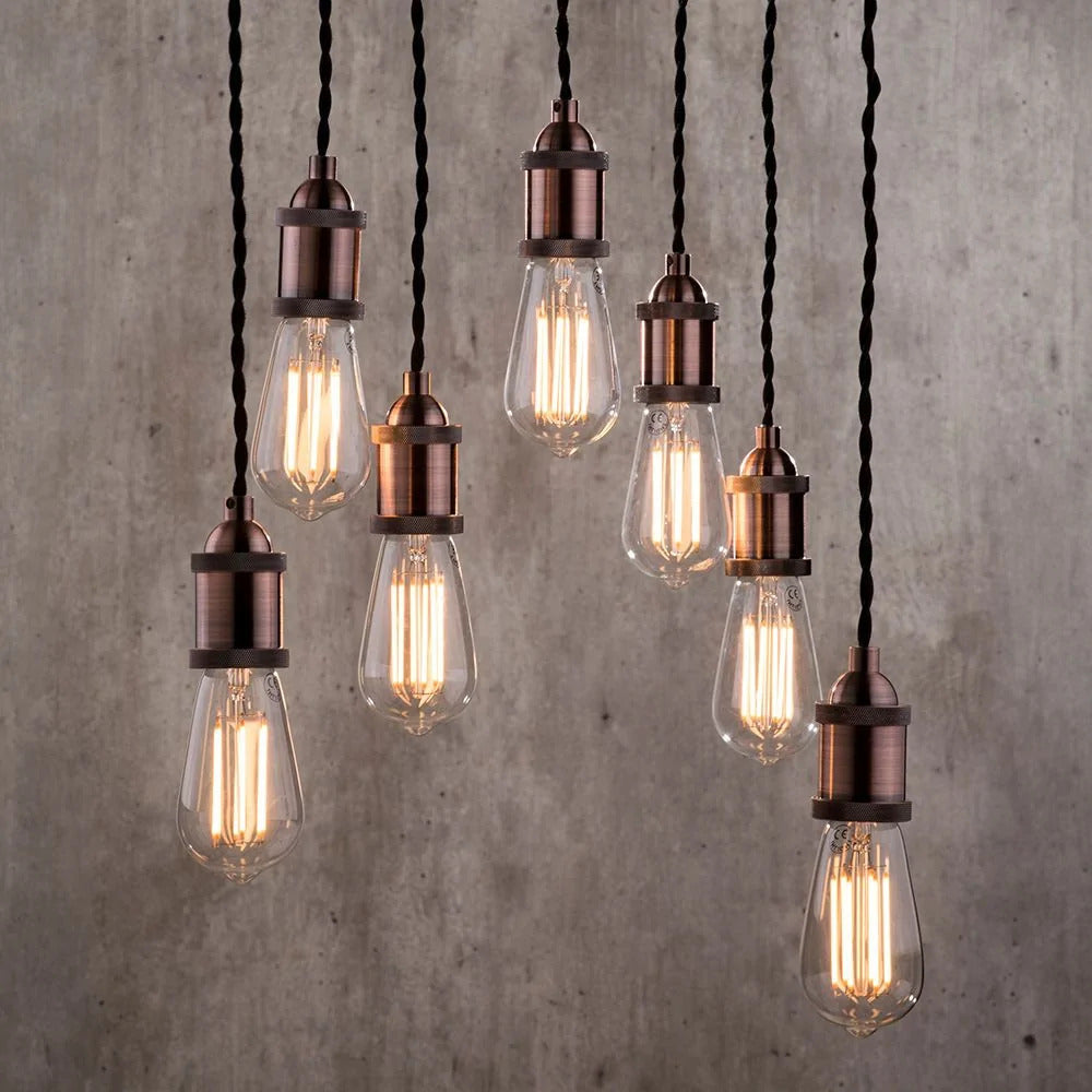 Inlight Padua Antique Copper 7 Light Cable Ceiling Fitting Acop - INL-31789-ACOP