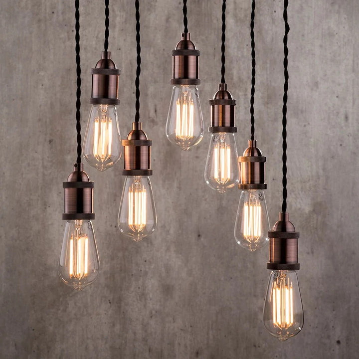 Inlight Padua Antique Copper 7 Light Cable Ceiling Fitting Acop - INL-31789-ACOP