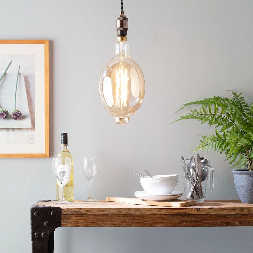 Inlight Warm White 6W Large Vintage LED E27 Filament Lamp - INL-34029-AMB
