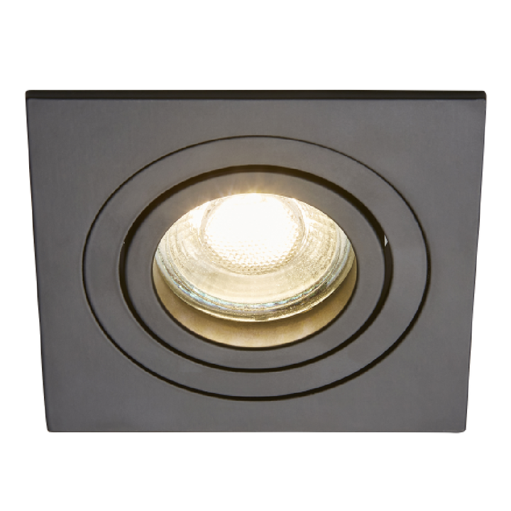 Inlight Pasto Matt Black Single Alum Square Adjustable Downlight GU10