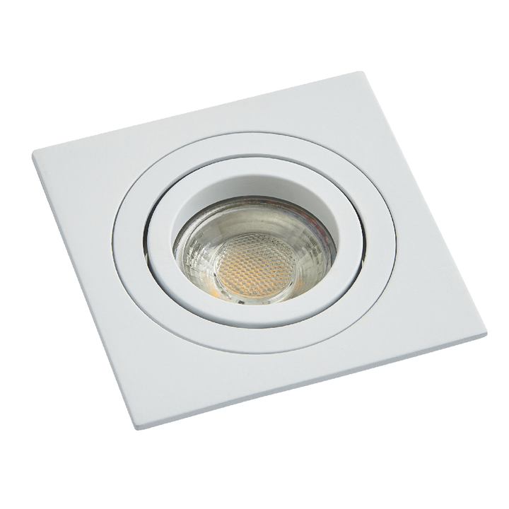 Inlight Pasto White Single Alum Square Adjustable Downlight GU10