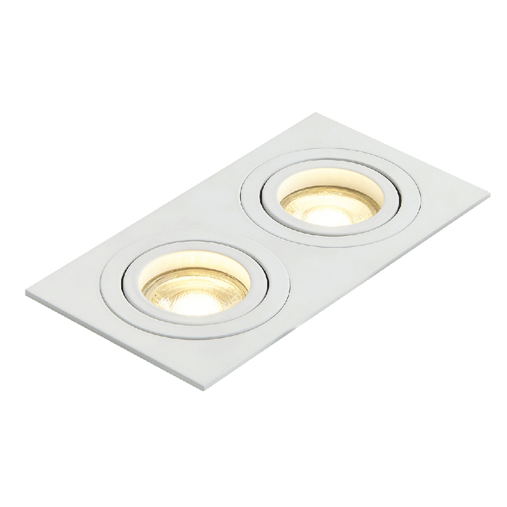 Inlight Pasto Double Alum Sq Adj DL GU10 White
