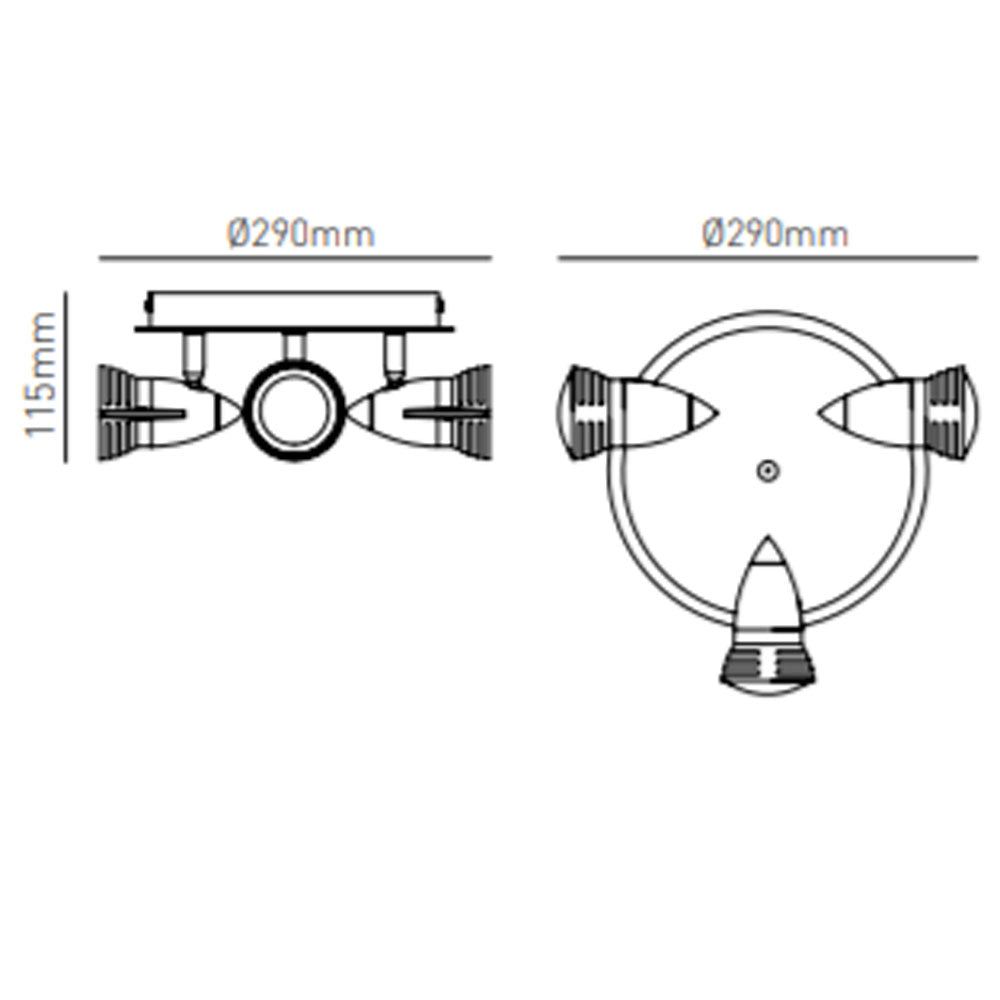 Inlight Elara Satin Nickel & Chrome 35W 3 Light Plate Spotlight INL-598310-SNIC