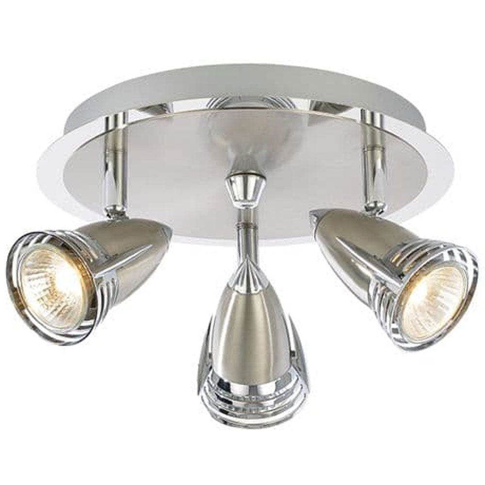 Inlight Elara Satin Nickel & Chrome 35W 3 Light Plate Spotlight INL-598310-SNIC