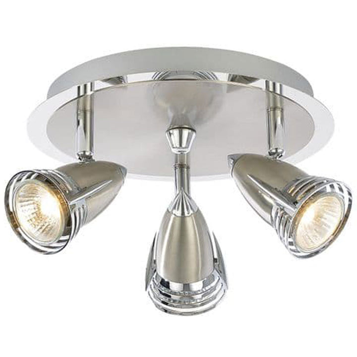 Inlight Elara Satin Nickel & Chrome 35W 3 Light Plate Spotlight INL-598310-SNIC