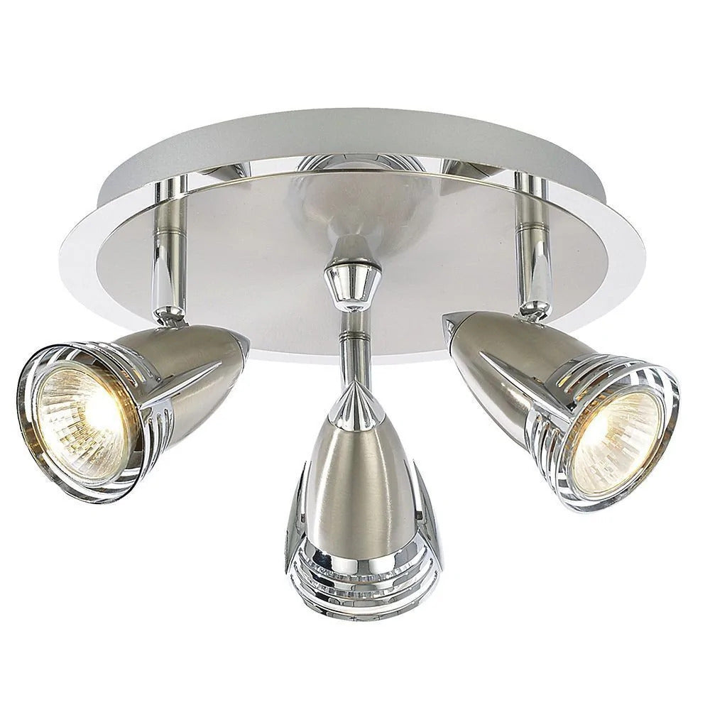 Inlight Elara Satin Nickel & Chrome 35W 3 Light Plate Spotlight INL-598310-SNIC