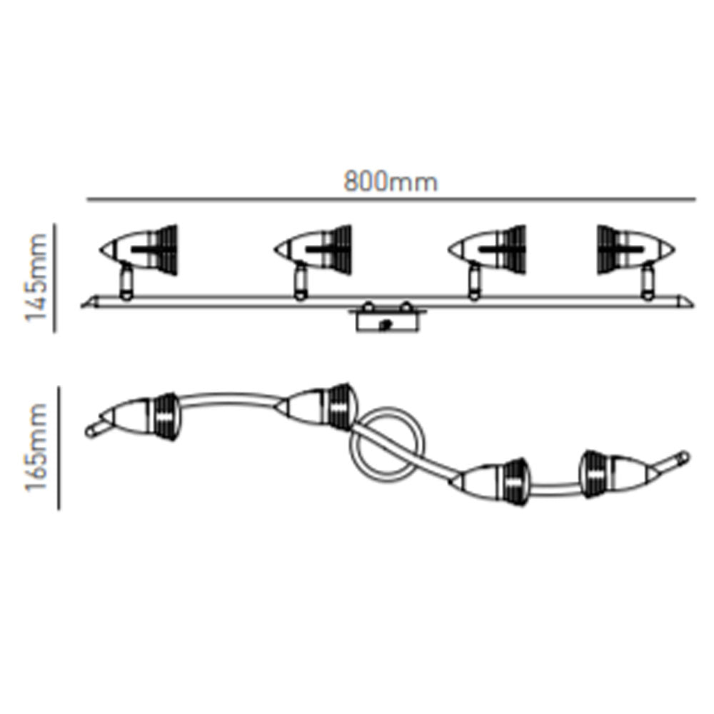 Inlight Elara Satin Nickel & Chrome 35W 4 Light Bar Spotlight - INL-598410-SNIC