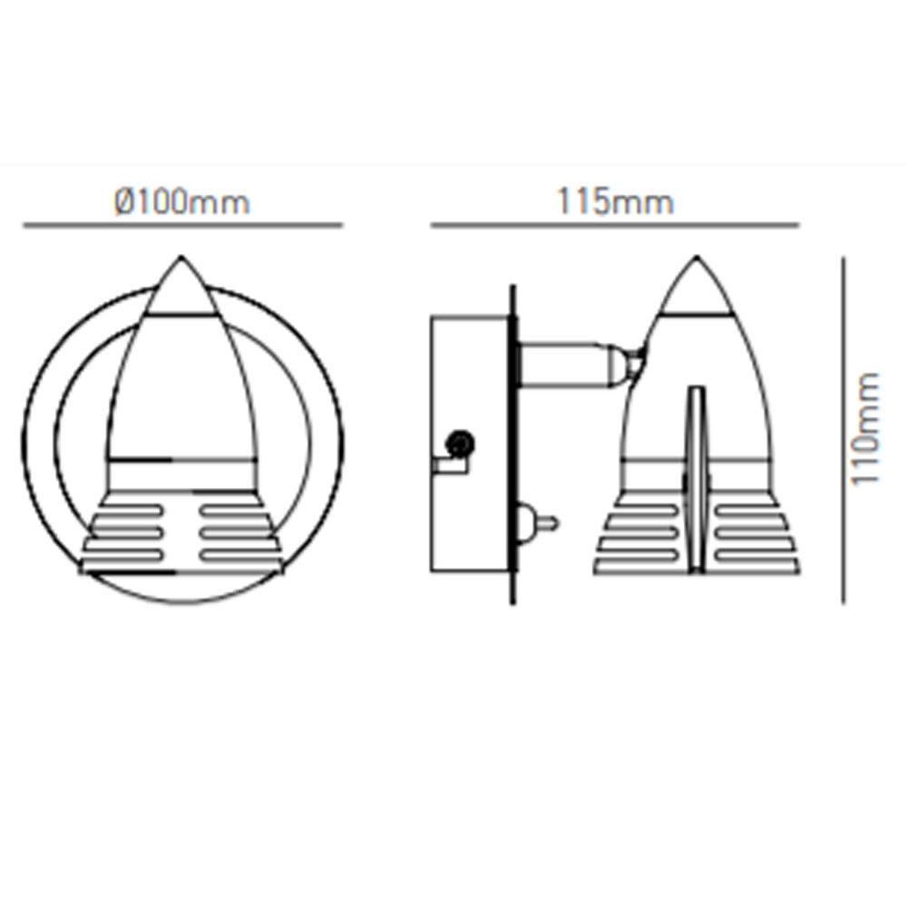 Inlight Elara Satin Nickel & Chrome 35W Single Wall Spotlight - INL-740000-SNIC