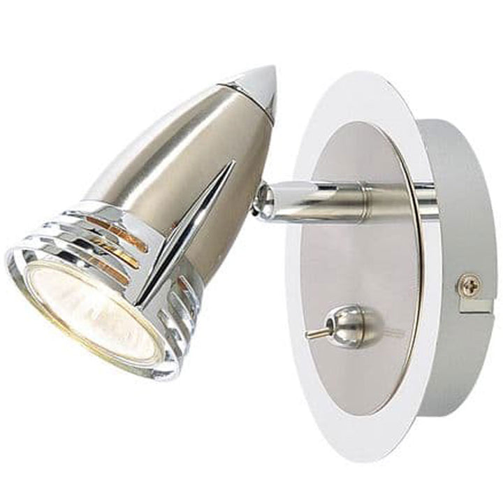 Inlight Elara Satin Nickel & Chrome 35W Single Wall Spotlight - INL-740000-SNIC