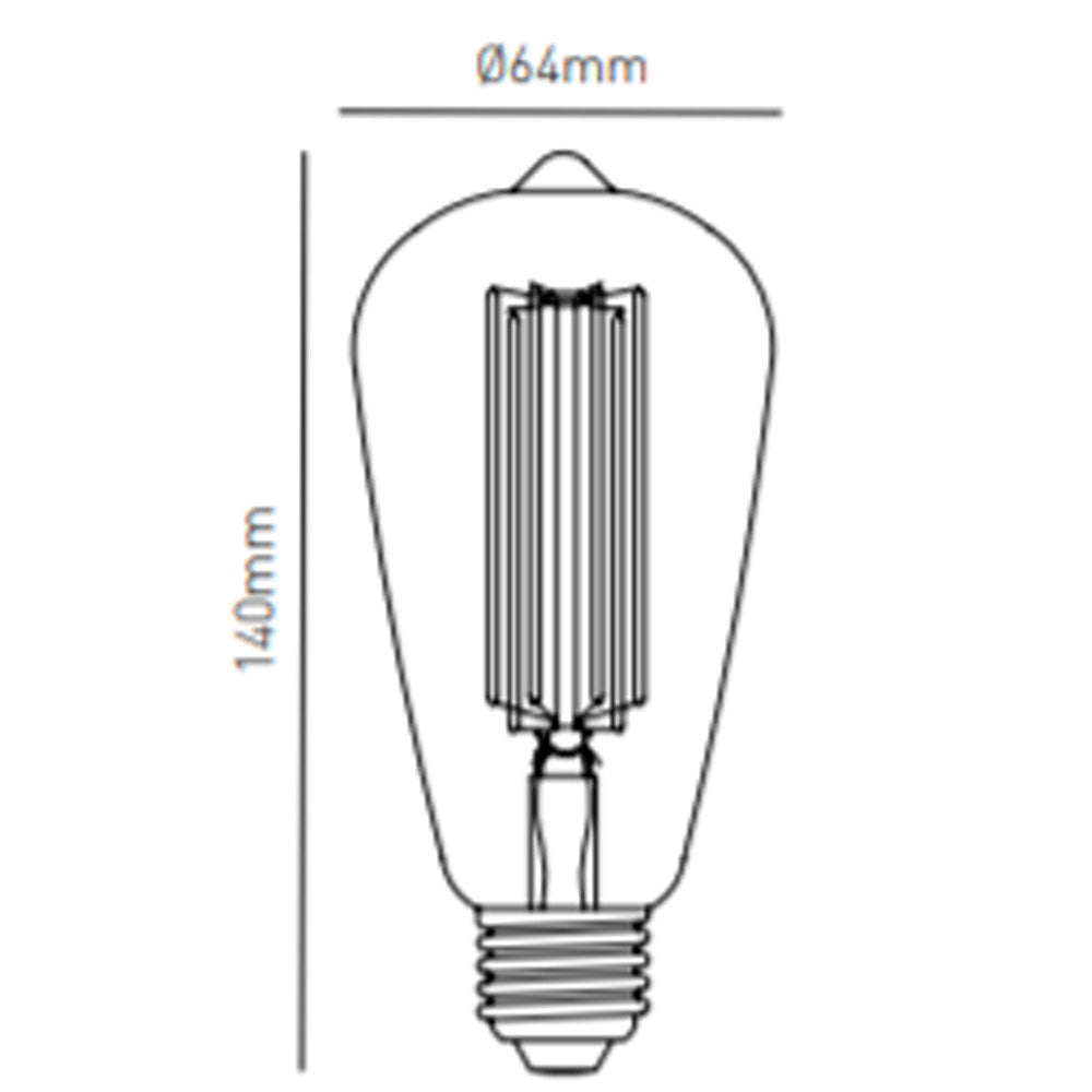 Inlight Tinted 6W E27 ST64 Vintge Large Dimmable LED Lamp - INL-ST64-LED-ES-TNT