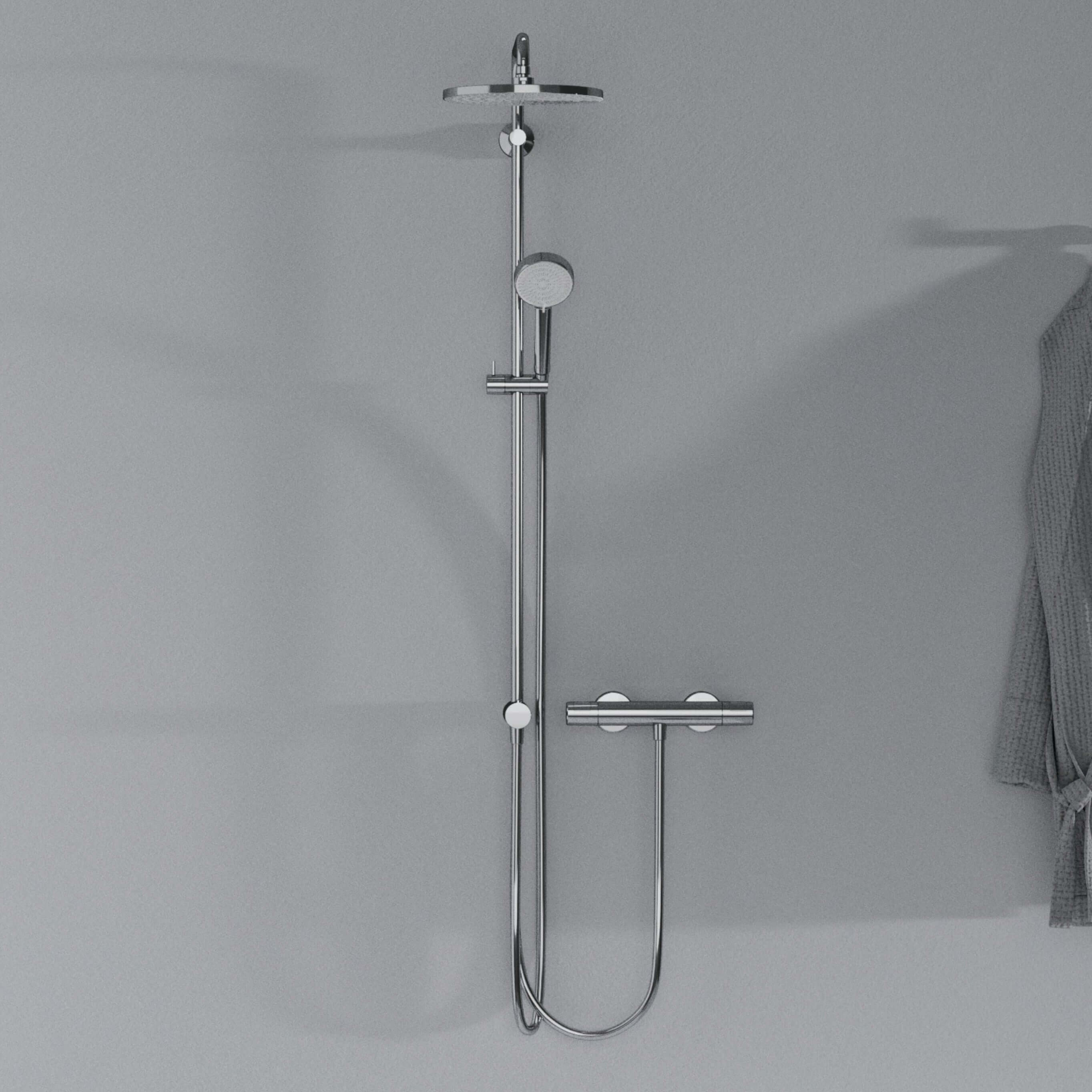 Ideal Standard Ceratwist T25N Chrome Shower Kit with Rail and Hose