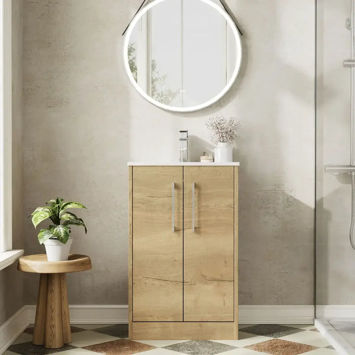 Hudson Reed Juno Floor Standing 2-Door Vanity Unit & Basin