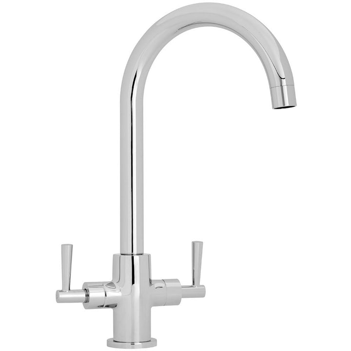 Nuie Modern Chrome Duel Lever Swivel Spout Kitchen Sink Mixer Tap KB323