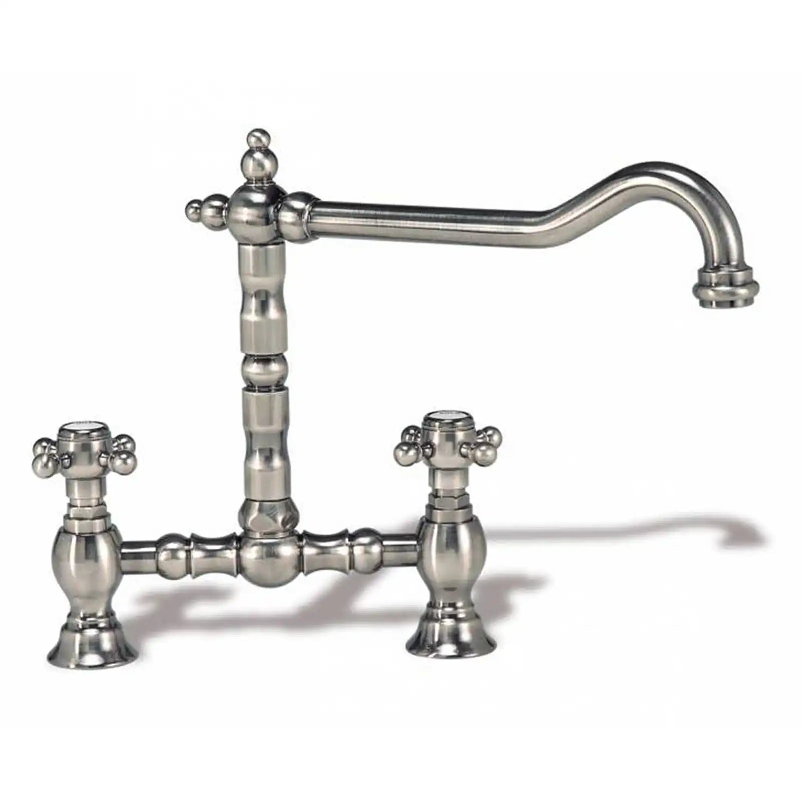 Paini Brushed Nickel Two Tap Hole Baroc Bridge Mixer Tap LECQ215IA