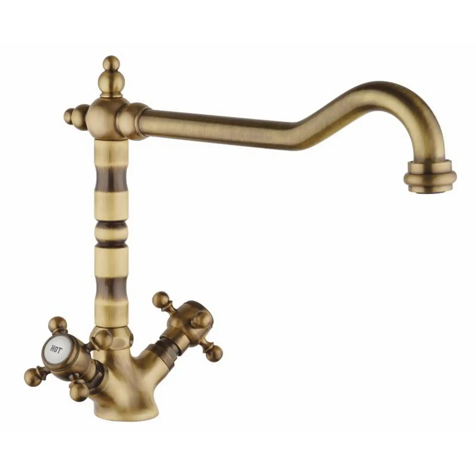 Paini Antique Brass One Tap Hole Baroc Mono Sink Mixer Tap LEF3570IA