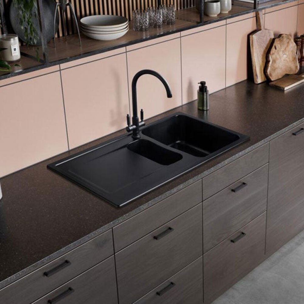 Rangemaster Loa 1.5 Bowl Granite Kitchen Sink with Waste Collection