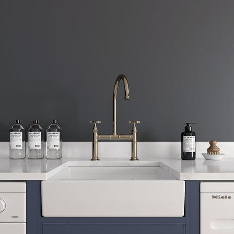 LSC Small White 480x370x130 Ceramic Belfast Butler Kitchen Sink & Waste SBELFAST