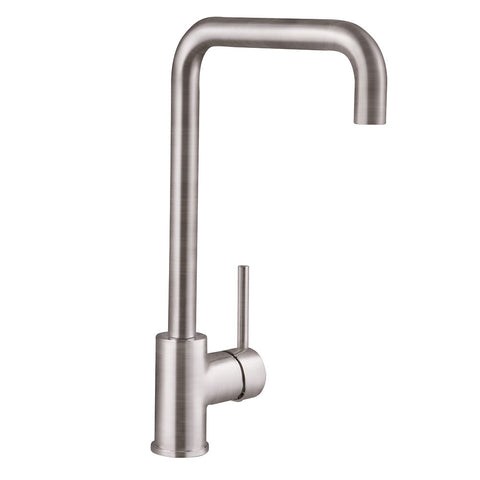 Harlyn Lundy Brushed Steel Single Lever L Spout Kitchen Tap - Lundy-BS