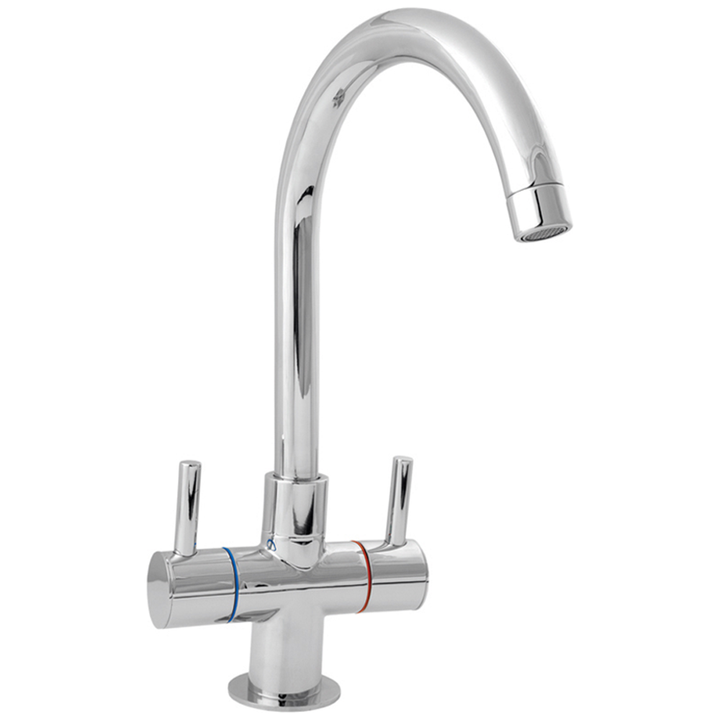 Deva Metropolis Chrome Twin Handle Kitchen Sink Mixer Tap MET 172