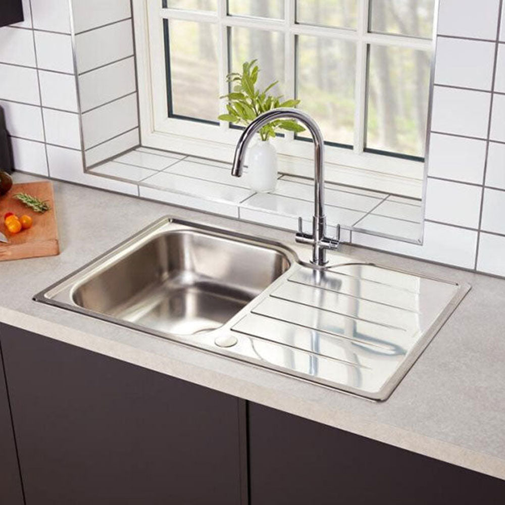 Rangemaster Michigan 1.0 Bowl Brushed Stainless Steel Kitchen Sink & Waste