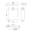 Nuie Bliss White Square Cistern ONLY with Fittings NCH101 - Dimensions