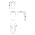 Nuie Ivo White Semi Pedestal ONLY NCS207 - Dimensions